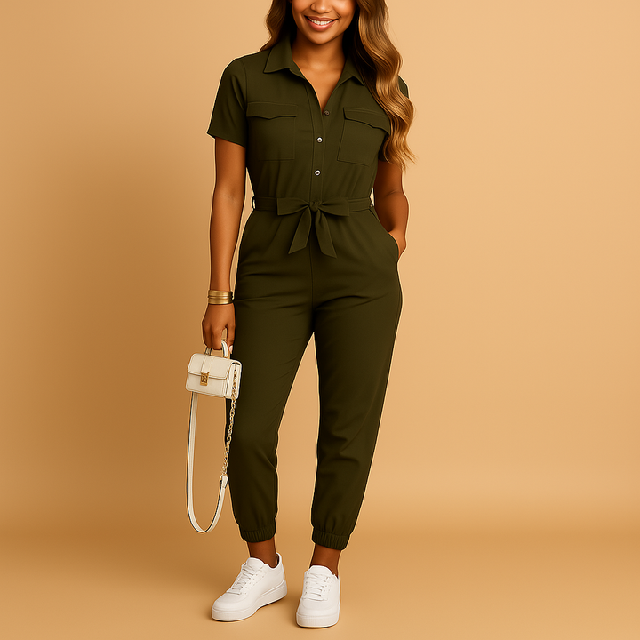 Amara | Women’s Tailored Button Jumpsuit