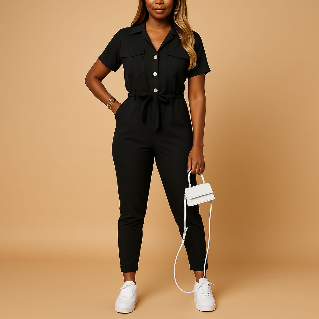 Amara | Women’s Tailored Button Jumpsuit