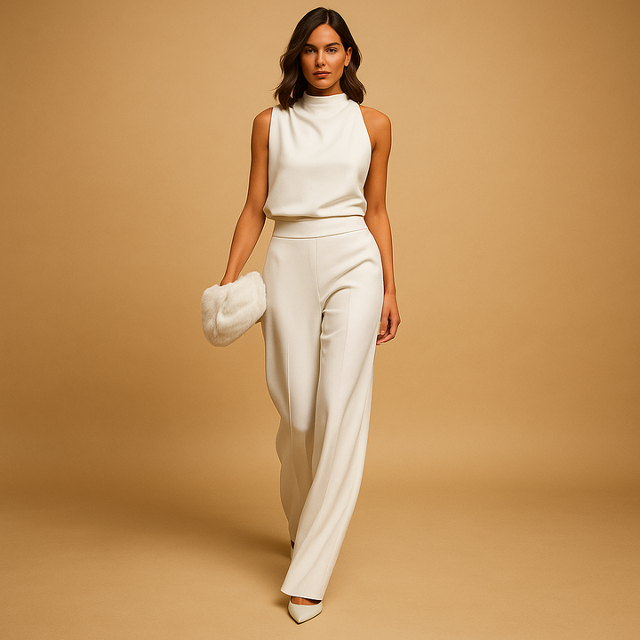 Valeria | Women’s Halter Neck Wide-Leg Jumpsuit
