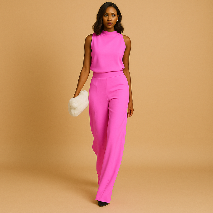 Valeria | Women’s Halter Neck Wide-Leg Jumpsuit